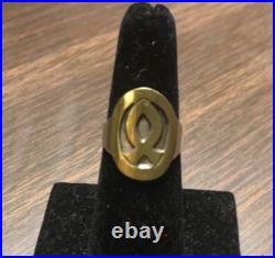 VERY RARE Jeep Collins ICHTHUS Sterling Silver And Brass Ring 6 3/4