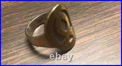 VERY RARE Jeep Collins ICHTHUS Sterling Silver And Brass Ring 6 3/4
