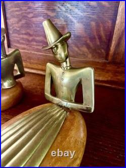 VERY RARE Karl Hagenauer Bookends Tyrol Brass with Wood, 1950s, Unsigned