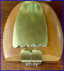 VERY RARE Karl Hagenauer Bookends Tyrol Brass with Wood, 1950s, Unsigned