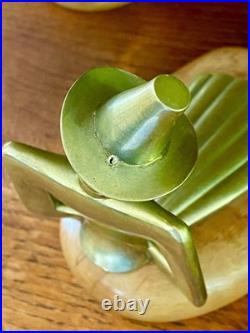 VERY RARE Karl Hagenauer Bookends Tyrol Brass with Wood, 1950s, Unsigned