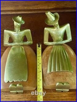 VERY RARE Karl Hagenauer Bookends Tyrol Brass with Wood, 1950s, Unsigned