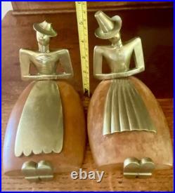 VERY RARE Karl Hagenauer Bookends Tyrol Brass with Wood, 1950s, Unsigned