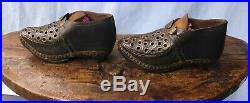 VERY RARE LANCASHIRE CHILD'S DANCING CLOGS with PUNCHED DECORATION BRASS EYELETS