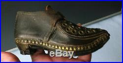 VERY RARE LANCASHIRE CHILD'S DANCING CLOGS with PUNCHED DECORATION BRASS EYELETS
