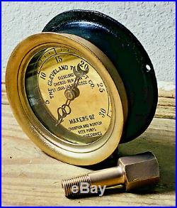 VERY RARE! Large 5 Vintage BEER PUMP Brass Pressure Gauge ASHCROFT, Antique