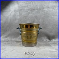 VERY RARE Lucien Clicquot Silver Metal and Brass Champagne Bottle Bucket