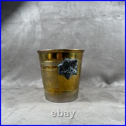 VERY RARE Lucien Clicquot Silver Metal and Brass Champagne Bottle Bucket
