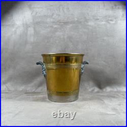 VERY RARE Lucien Clicquot Silver Metal and Brass Champagne Bottle Bucket