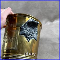 VERY RARE Lucien Clicquot Silver Metal and Brass Champagne Bottle Bucket