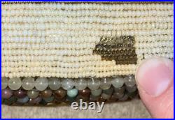 VERY RARE M&J HANSEN Designs Made in USA Art Deco Brass Agate Stones PURSE 19L