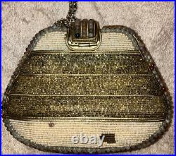 VERY RARE M&J HANSEN Designs Made in USA Art Deco Brass Agate Stones PURSE 19L VERY RARE M&J HANSEN Designs Made in USA Art Deco Brass Agate Stones PURSE 19L