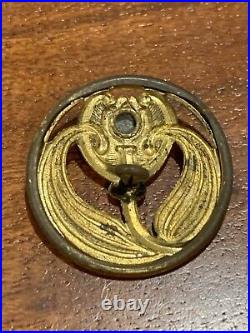 VERY RARE MEDIUM ANTIQUE BUTTON Featuring An Ultra Rare Prong-set Saphiret