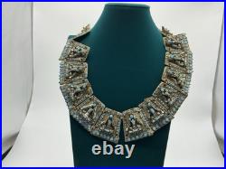 VERY RARE! NECKLACE collar Tibetan Ceremonial Collar Turquoise Glass Brass
