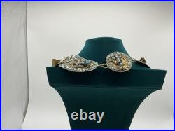 VERY RARE! NECKLACE collar Tibetan Ceremonial Collar Turquoise Glass Brass