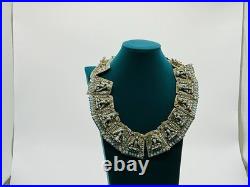 VERY RARE! NECKLACE collar Tibetan Ceremonial Collar Turquoise Glass Brass