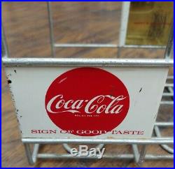 VERY RARE ORIGINAL 1957 Coca-Cola SIGN OF GOOD TASTE Aluminum 4 Pack Caddy
