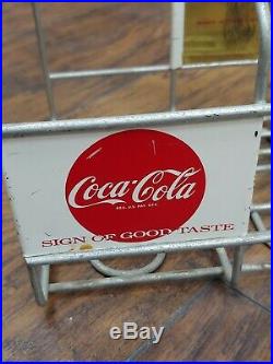 VERY RARE ORIGINAL 1957 Coca-Cola SIGN OF GOOD TASTE Aluminum 4 Pack Caddy