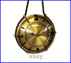 VERY RARE ORIGINAL VINTAGE GERMAN MID CENTURY 60s BRASS WALL CLOCK BY DIEHL