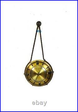 VERY RARE ORIGINAL VINTAGE GERMAN MID CENTURY 60s BRASS WALL CLOCK BY DIEHL