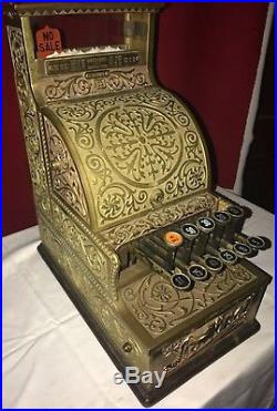 VERY RARE Old Mdl#12 S68602 Fine Scroll National Brass Candy Store Cash Register