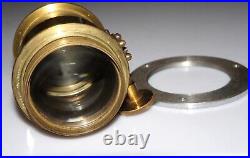 VERY RARE PETZVAL TYPE UNIQUE BRASS ANTIQUE LENS COVERS ABOUT 6x9