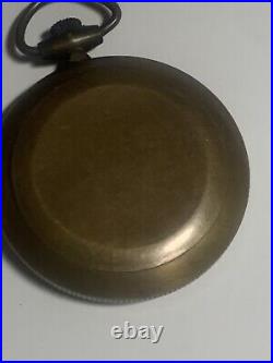 VERY RARE Pocket Watch With Zodiac Dial Heavy Brass Case WORKING