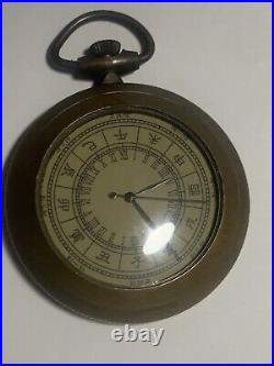 VERY RARE Pocket Watch With Zodiac Dial Heavy Brass Case WORKING