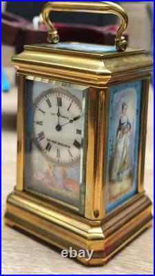 VERY RARE Porcelaine Enamel Sèvres Carriage Clock Mignonnette