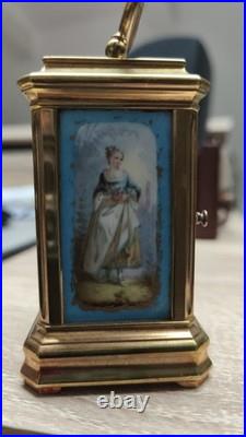 VERY RARE Porcelaine Enamel Sèvres Carriage Clock Mignonnette
