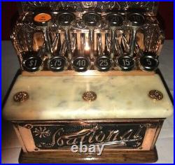 VERY RARE RESTORED MDL #12 Copper-Clad Brass National Candy Store Cash Register