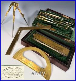 VERY RARE Revolutionary Era French Drafting Instrument Set, Bourjaunaux, c. 1798