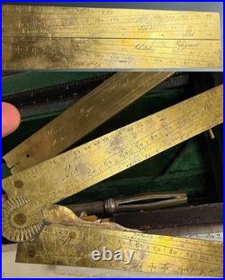 VERY RARE Revolutionary Era French Drafting Instrument Set, Bourjaunaux, c. 1798
