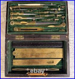 VERY RARE Revolutionary Era French Drafting Instrument Set, Bourjaunaux, c. 1798