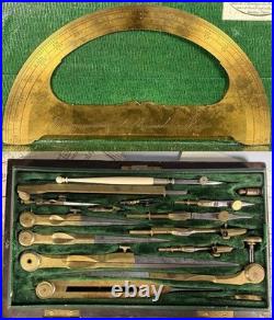 VERY RARE Revolutionary Era French Drafting Instrument Set, Bourjaunaux, c. 1798