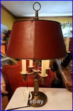 VERY RARE Robert Abbey/David Easton Brass Table Lamp with Leather Feel Shade