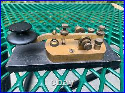 VERY RARE Signal Electric Mfg Antique Brass Morse Code Telegraph Key Ham Radio