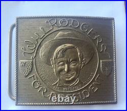 VERY RARE, TIFFANY- WILL ROGERSFOR PRESIDENT Brass Belt Buckle made In London