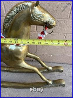VERY RARE VINTAGE ANTIQUE BRASS ROCKING HORSE LARGE 36x24