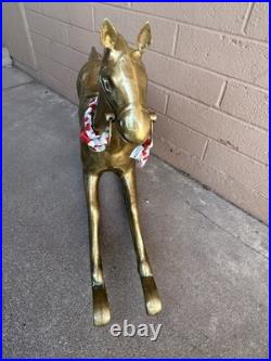 VERY RARE VINTAGE ANTIQUE BRASS ROCKING HORSE LARGE 36x24