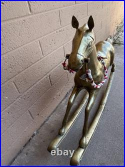 VERY RARE VINTAGE ANTIQUE BRASS ROCKING HORSE LARGE 36x24