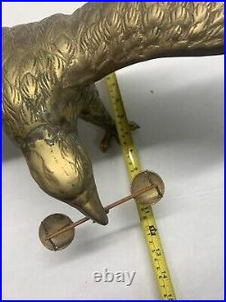 VERY RARE! VINTAGE Solid Brass Eagle Statue WithORIGINAL SCALE OF JUSTICE 23.5
