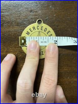 VERY RARE VTG SOLID BRASS! ENGRAVED! MERCEDES-BENZ 2 KEYCHAIN 300d 240d 300td