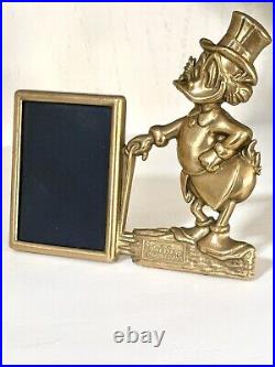 VERY RARE! VTG Scrooge McDuck Brass Figure Picture frame Walt Disney Production
