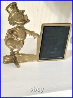 VERY RARE! VTG Scrooge McDuck Brass Figure Picture frame Walt Disney Production