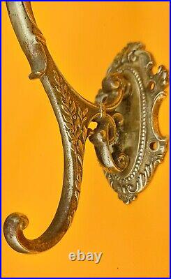 VERY RARE Victorian Antique Brass Gargoyle Dragon Head Coat Hook Robe Hook