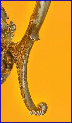 VERY RARE Victorian Antique Brass Gargoyle Dragon Head Coat Hook Robe Hook