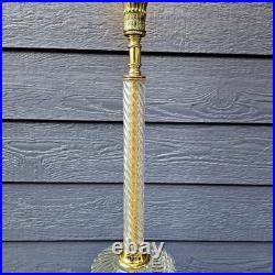 VERY RARE Vintage Antique Lamp Milk Glass Crystal Brass