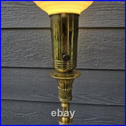VERY RARE Vintage Antique Lamp Milk Glass Crystal Brass