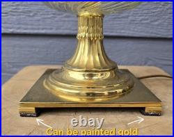VERY RARE Vintage Antique Lamp Milk Glass Crystal Brass